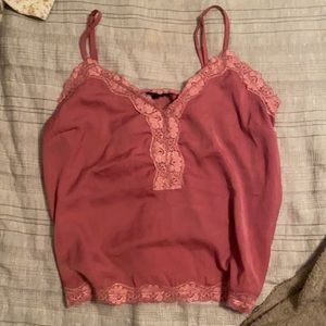 Lace/silk tank top